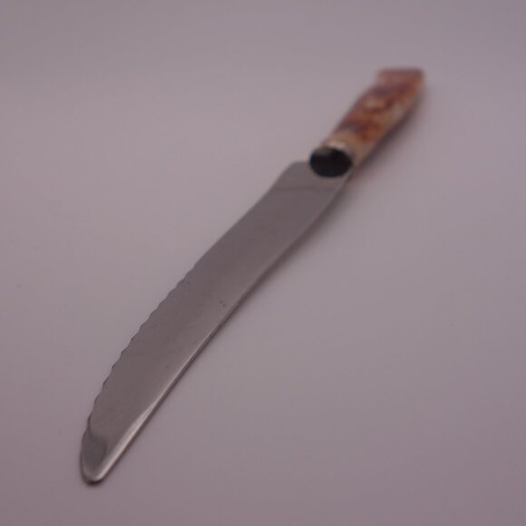 Set of Six(6) MB Hollow Ground Japan Faux Bone Handle Steak Knives - Picture 6 of 15